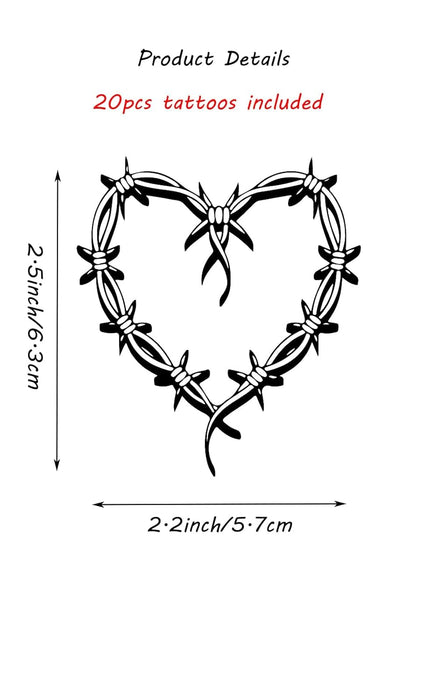 QualityLife Karol - Tatuajes temporales, 18 temas de corazón - Quierox - Tienda Online