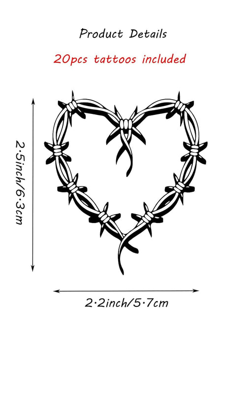 QualityLife Karol - Tatuajes temporales, 18 temas de corazón - Quierox - Tienda Online