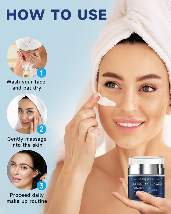 Ragkun Crema de retinol para la cara, colágeno para el cuello para tensar y reafirmar - Quierox - Tienda Online
