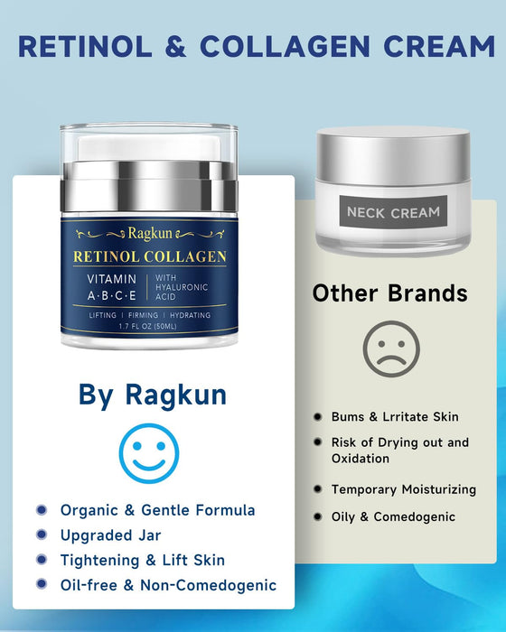 Ragkun Crema de retinol para la cara, colágeno para el cuello para tensar y reafirmar - Quierox - Tienda Online