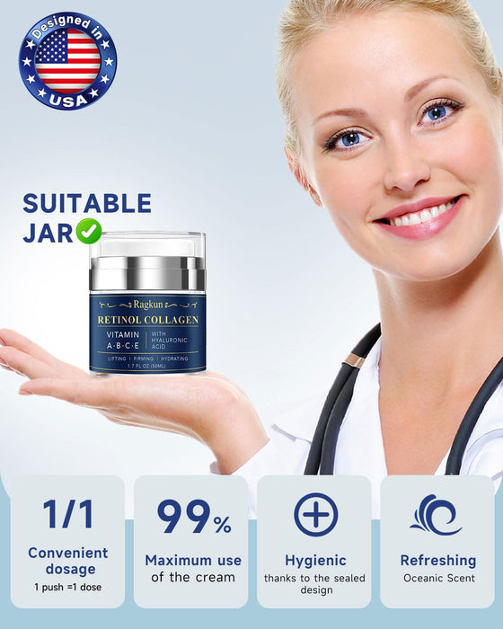 Ragkun Crema de retinol para la cara, colágeno para el cuello para tensar y reafirmar - Quierox - Tienda Online