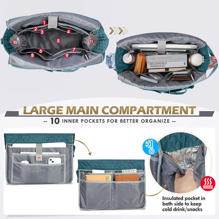 RAINSMORE Bolso tote para profesora para portátil de 15,6 pulgadas para mujer - Quierox - Tienda Online