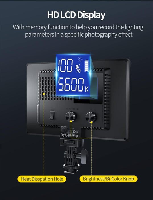 RALENO Luz de video LED, luz de cámara para grabación de video con batería de 4000 mAh, PLV - S116 - Quierox - Tienda Online