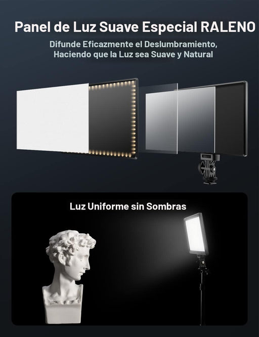 RALENO Luz de video LED, luz de cámara para grabación de video con batería de 4000 mAh, PLV - S116 - Quierox - Tienda Online