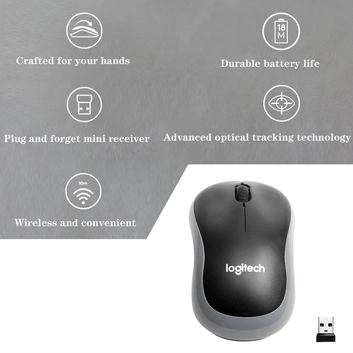 Ratón inalámbrico Logitech M185 M186 con receptor USB de 2,4 GHz, 1000 DPI - Quierox - Tienda Online