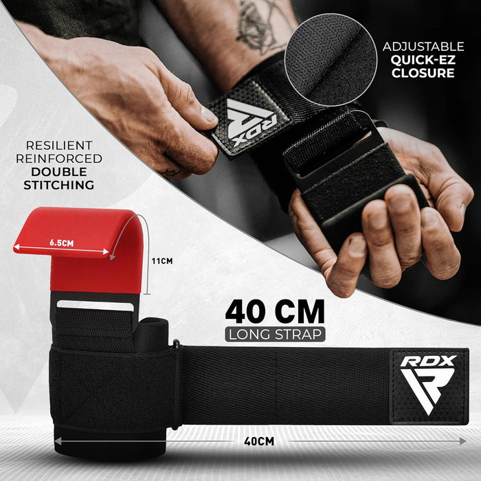 RDX Levantamiento Peso Gancho Correas de Agarre, Antideslizante Recubiertos de Goma - Quierox - Tienda Online
