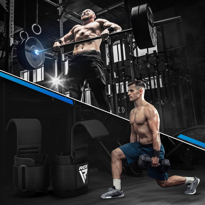 RDX Levantamiento Peso Gancho Correas de Agarre, Antideslizante Recubiertos de Goma - Quierox - Tienda Online