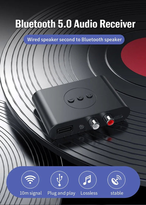 Receptor de audio Bluetooth 5.2 compatible con NFC, disco U, RCA de 3,5 mm, AUX, USB - Quierox - Tienda Online