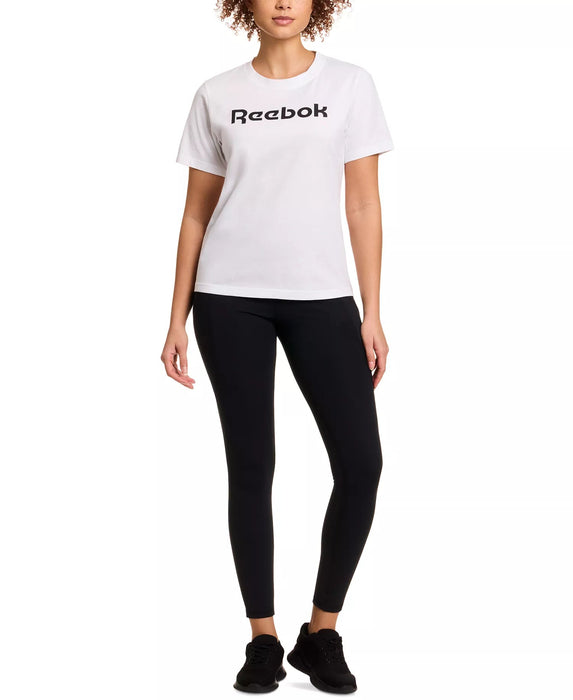 Reebok Camiseta de algodón con cuello redondo y logotipo gráfico UNISEX - Quierox - Tienda Online