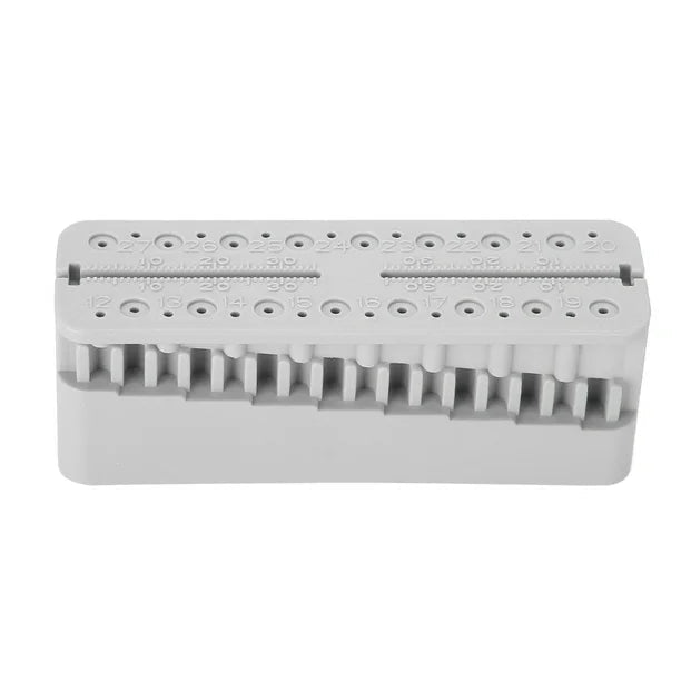 Regla endodóntica y tablero de prueba para limas dentales Endo Block (gris) - Quierox - Tienda Online