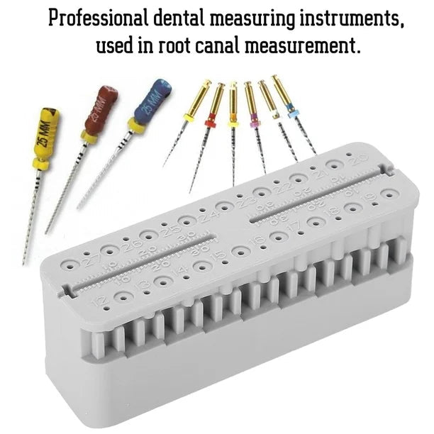 Regla endodóntica y tablero de prueba para limas dentales Endo Block (gris) - Quierox - Tienda Online