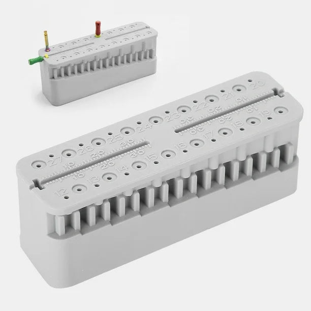 Regla endodóntica y tablero de prueba para limas dentales Endo Block (gris) - Quierox - Tienda Online