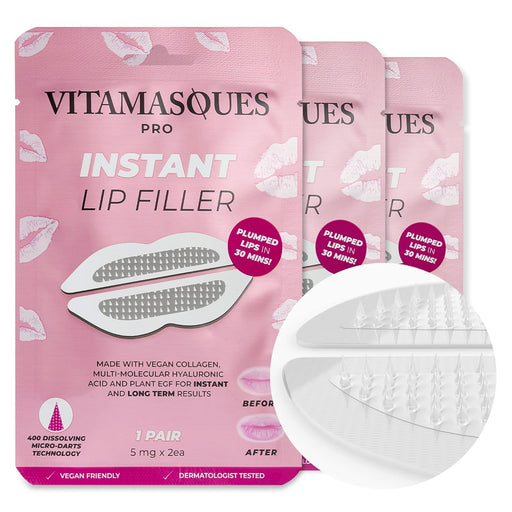 Relleno de labios instantáneo para labios carnosos en 30 minutos de Vitamasques, pack de 3 - Quierox - Tienda Online