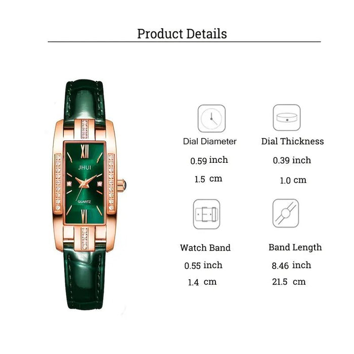 Reloj de cuarzo con decoración de diamantes de imitación, elegante reloj de pulsera - Quierox - Tienda Online