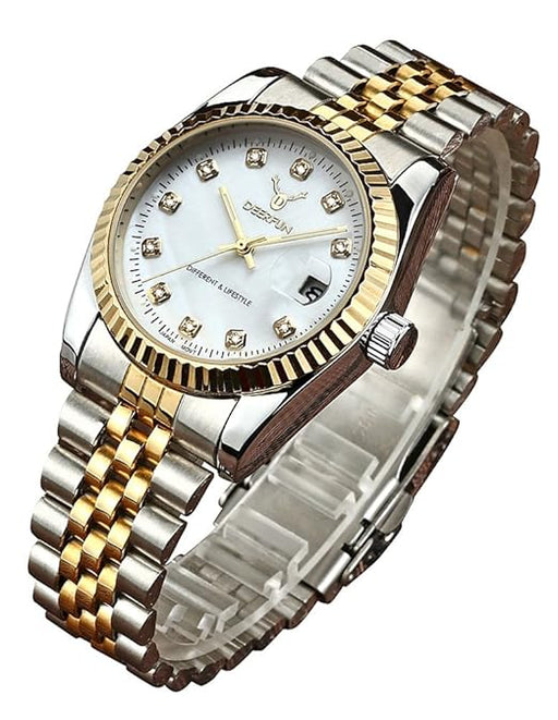 Reloj de cuarzo para hombre, con calendario y diamantes de imitación - Quierox - Tienda Online