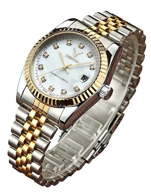 Reloj de cuarzo para hombre, con calendario y diamantes de imitación - Quierox - Tienda Online