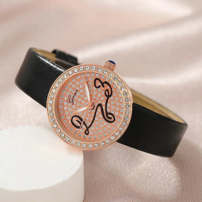 Reloj de cuarzo redondo con diamantes de imitación para mujer. - Quierox - Tienda Online