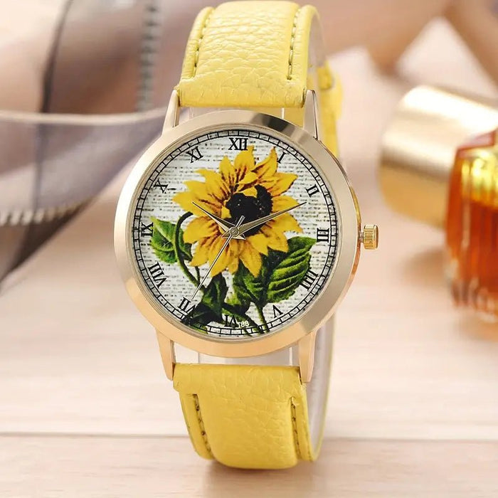 Reloj de Cuarzo Romántico con Girasol - Quierox - Tienda Online