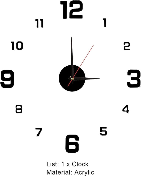 Reloj de pared con pegatinas decorativas y preciso, silencioso, 3D - Quierox - Tienda Online