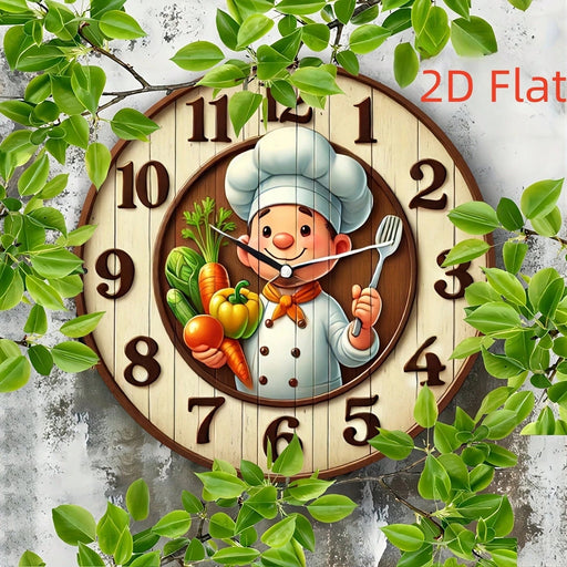 Reloj de pared redondo no eléctrico de madera con diseño en 2D - Quierox - Tienda Online