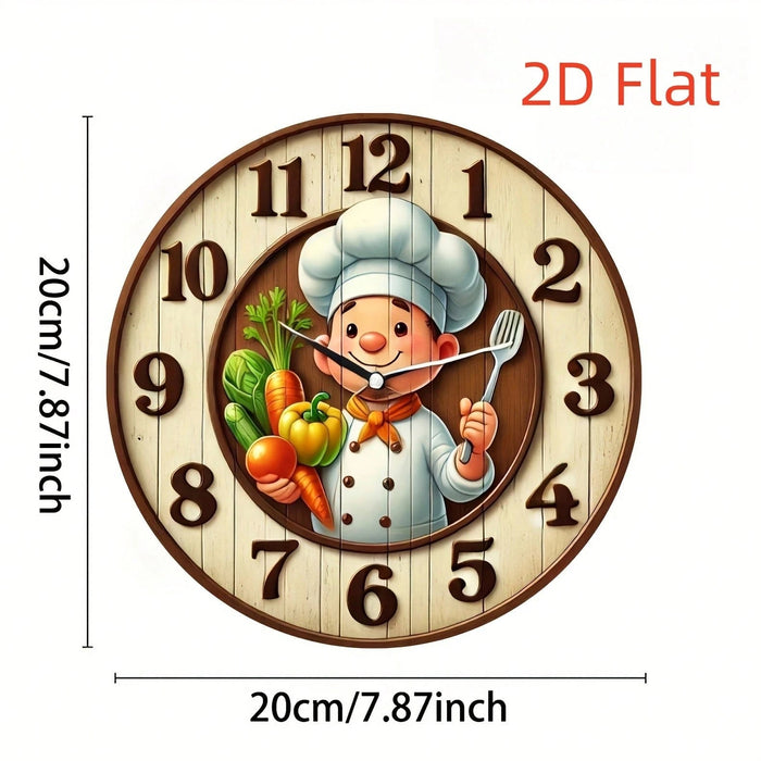 Reloj de pared redondo no eléctrico de madera con diseño en 2D - Quierox - Tienda Online