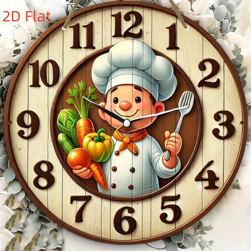 Reloj de pared redondo no eléctrico de madera con diseño en 2D - Quierox - Tienda Online