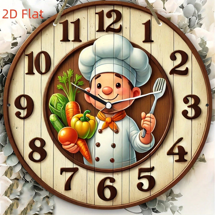 Reloj de pared redondo no eléctrico de madera con diseño en 2D - Quierox - Tienda Online