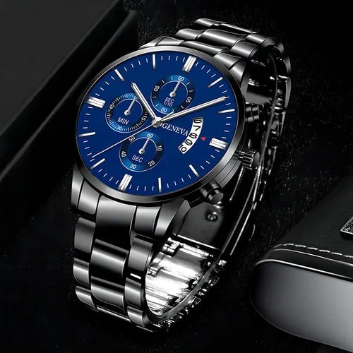 Reloj de pulsera de acero para hombre con fecha y hora modernas - Quierox - Tienda Online