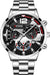 Reloj de pulsera para hombre con esfera redonda grande, 3 zonas horarias, analógico, cuarzo - Quierox - Tienda Online