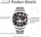 Reloj de pulsera para hombre con esfera redonda grande, 3 zonas horarias, analógico, cuarzo - Quierox - Tienda Online