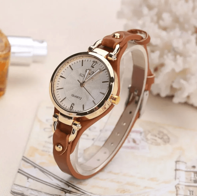 Reloj de pulsera sencillo para mujer, diseño de lujo de cuero, de cuarzo para mujer - Quierox - Tienda Online