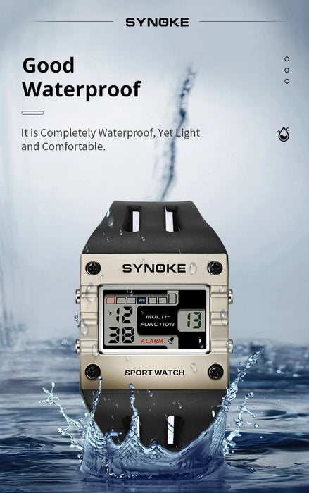 Reloj digital SYNOKE para hombre, deportivo, electrónico, resistente al agua, con brillo nocturno, pantalla grande - Quierox - Tienda Online