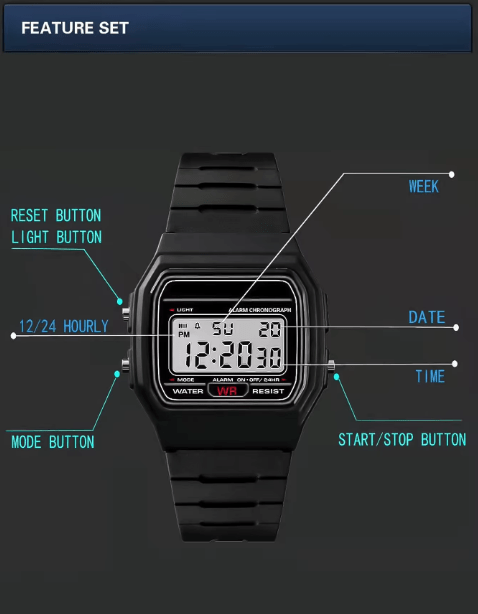 Reloj electrónico deportivo para niños, reloj simplificado con fecha para deportes al aire libre - Quierox - Tienda Online