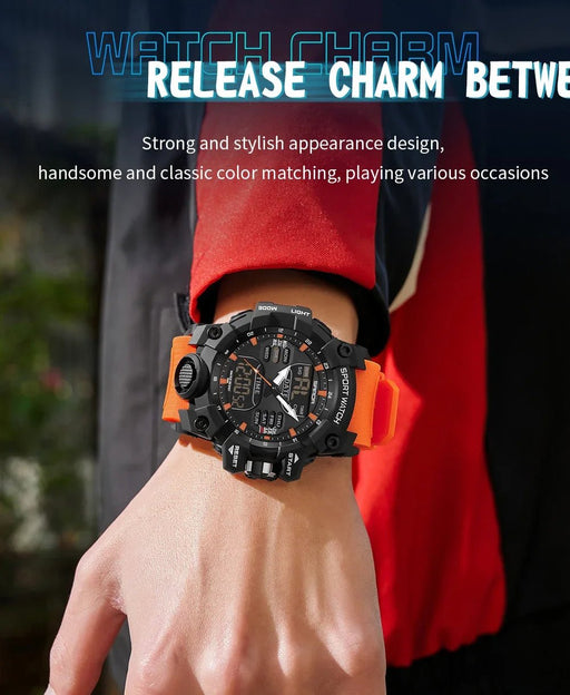 Reloj electrónico SANDA de lujo estilo G para hombre, militar, deportivo, LED, analógico, digital - Quierox - Tienda Online