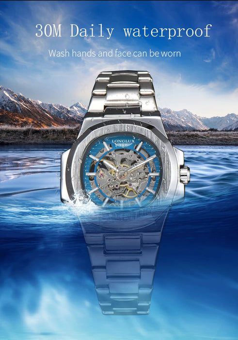 Reloj mecánico automático LONGLUX para hombre, relojes de lujo - Quierox - Tienda Online