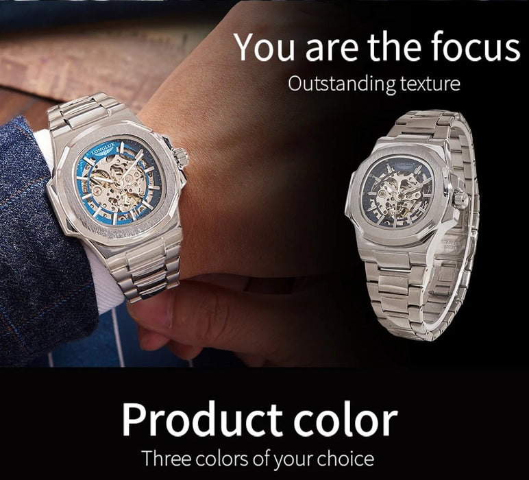 Reloj mecánico automático LONGLUX para hombre, relojes de lujo - Quierox - Tienda Online