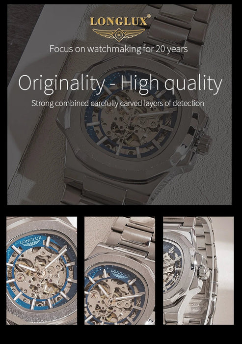 Reloj mecánico automático LONGLUX para hombre, relojes de lujo - Quierox - Tienda Online