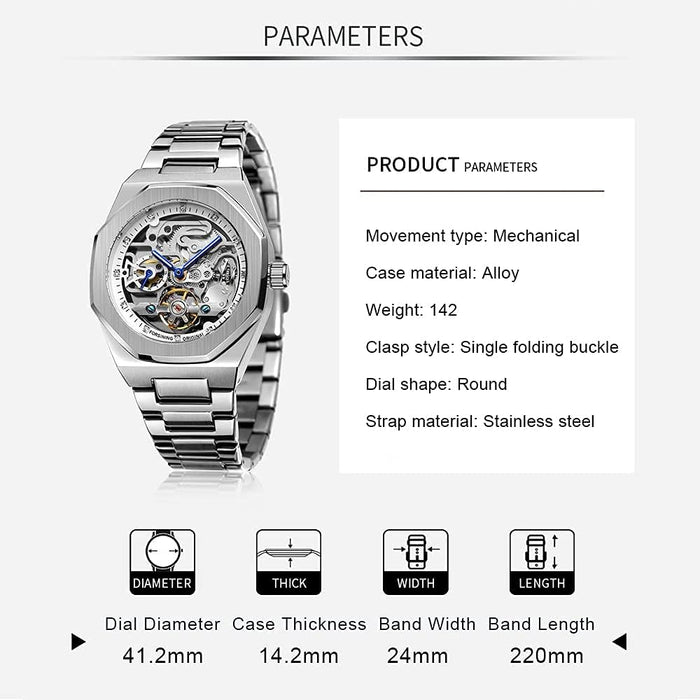 Reloj mecánicos para hombre Reloj automático para hombre de acero inoxidable - Quierox - Tienda Online
