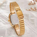 Reloj Ovalado para Mujer, Diseño Elegante Dorado, Correa Metálica Ajustable. - Quierox - Tienda Online