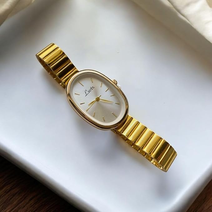 Reloj Ovalado para Mujer, Diseño Elegante Dorado, Correa Metálica Ajustable. - Quierox - Tienda Online