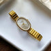 Reloj Ovalado para Mujer, Diseño Elegante Dorado, Correa Metálica Ajustable. - Quierox - Tienda Online