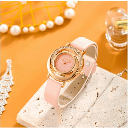 Relojes de vestir con correa de cuero y cristal para mujer - Quierox - Tienda Online