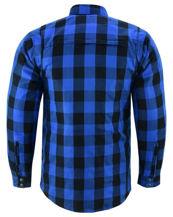 Renegade Camisa de franela de motociclista blindada para hombre de Lumberjack - Azul - Quierox - Tienda Online