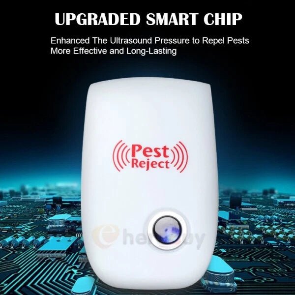 Repelente ultrasónico electrónico para control de plagas, insectos, ratas, arañas y cucarachas - Quierox - Tienda Online