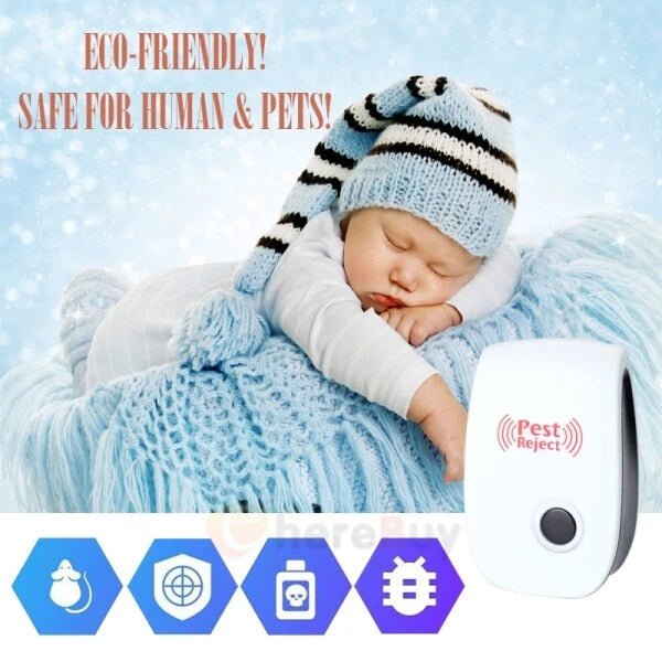 Repelente ultrasónico electrónico para control de plagas, insectos, ratas, arañas y cucarachas - Quierox - Tienda Online