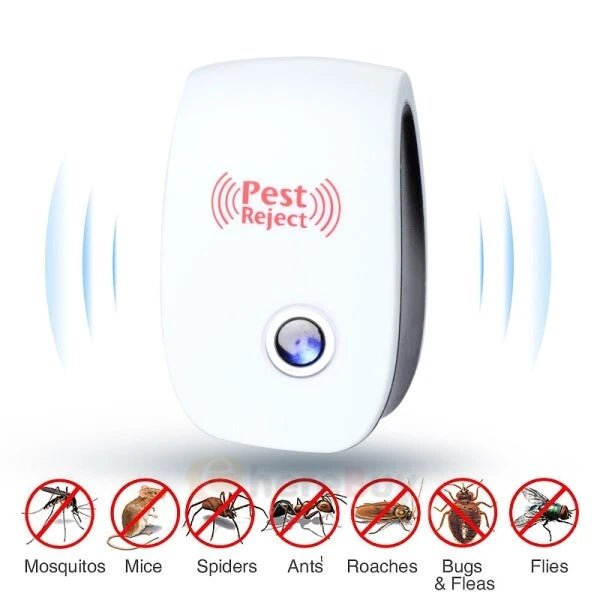 Repelente ultrasónico electrónico para control de plagas, insectos, ratas, arañas y cucarachas - Quierox - Tienda Online