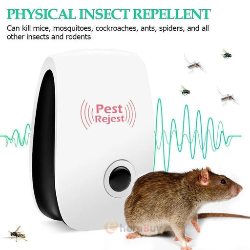 Repelente ultrasónico electrónico para control de plagas, insectos, ratas, arañas y cucarachas - Quierox - Tienda Online