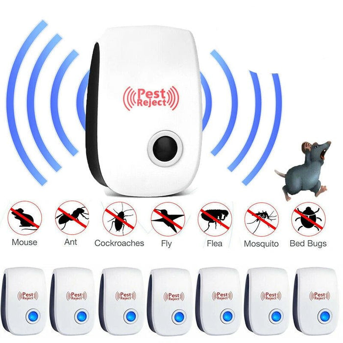 Repelente ultrasónico electrónico para control de plagas, insectos, ratas, arañas y cucarachas - Quierox - Tienda Online