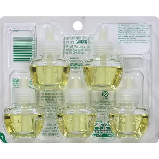 Air Wick Paquete de 5 Recambios de aceite perfumado para ambientador eléctrico con aroma a azúcar moreno y vainilla