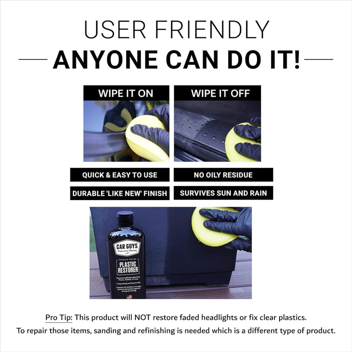 Restaurador de plástico CAR GUYS | ¡Revitalice el plástico, el caucho y el vinilo! | - Quierox - Tienda Online
